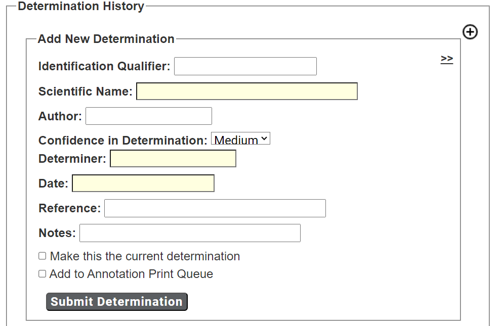 Add New Determination Form