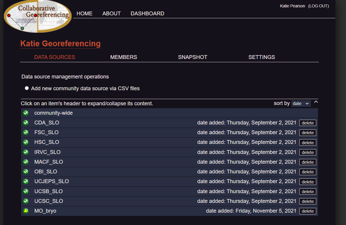 CoGe Dashboard