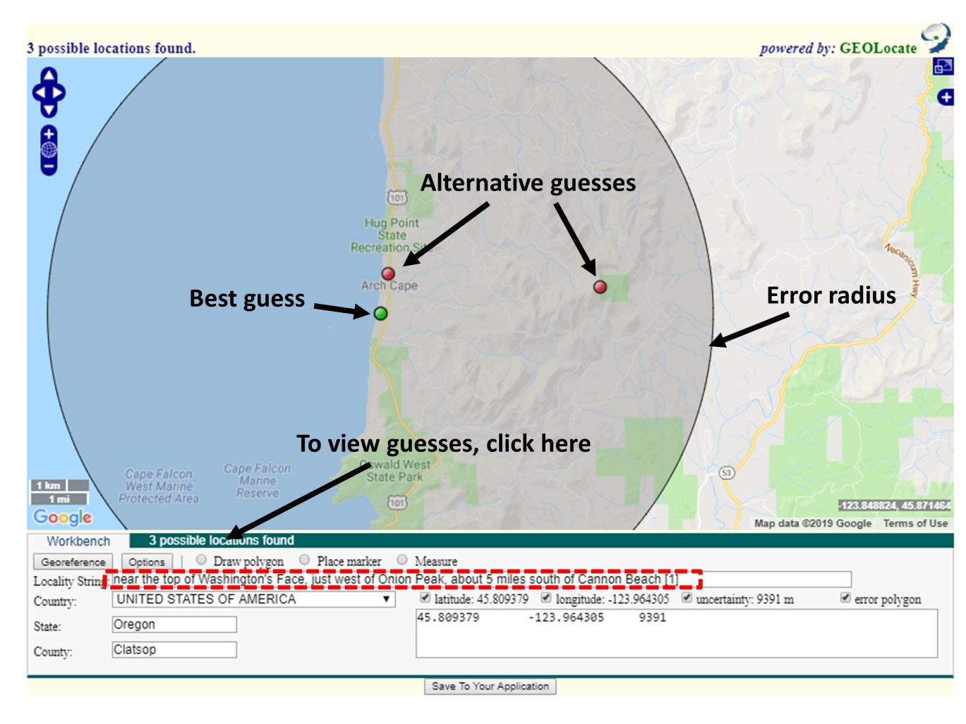 GEOLocate Options