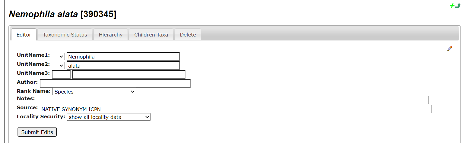 Taxonomy Editor Example