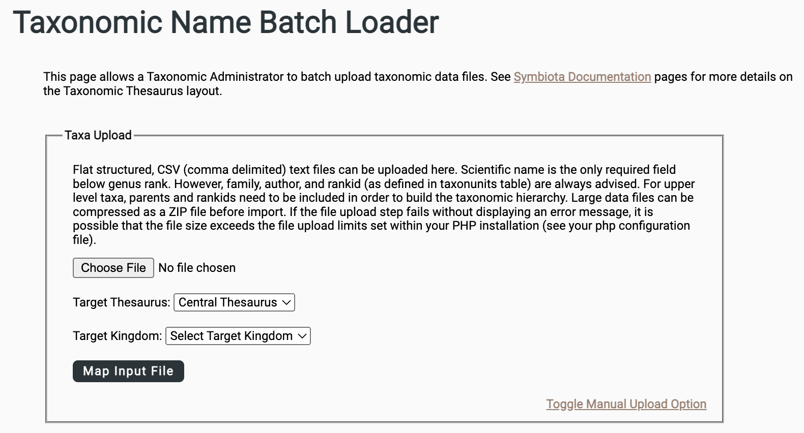 Taxonomy Batch Upload Tool