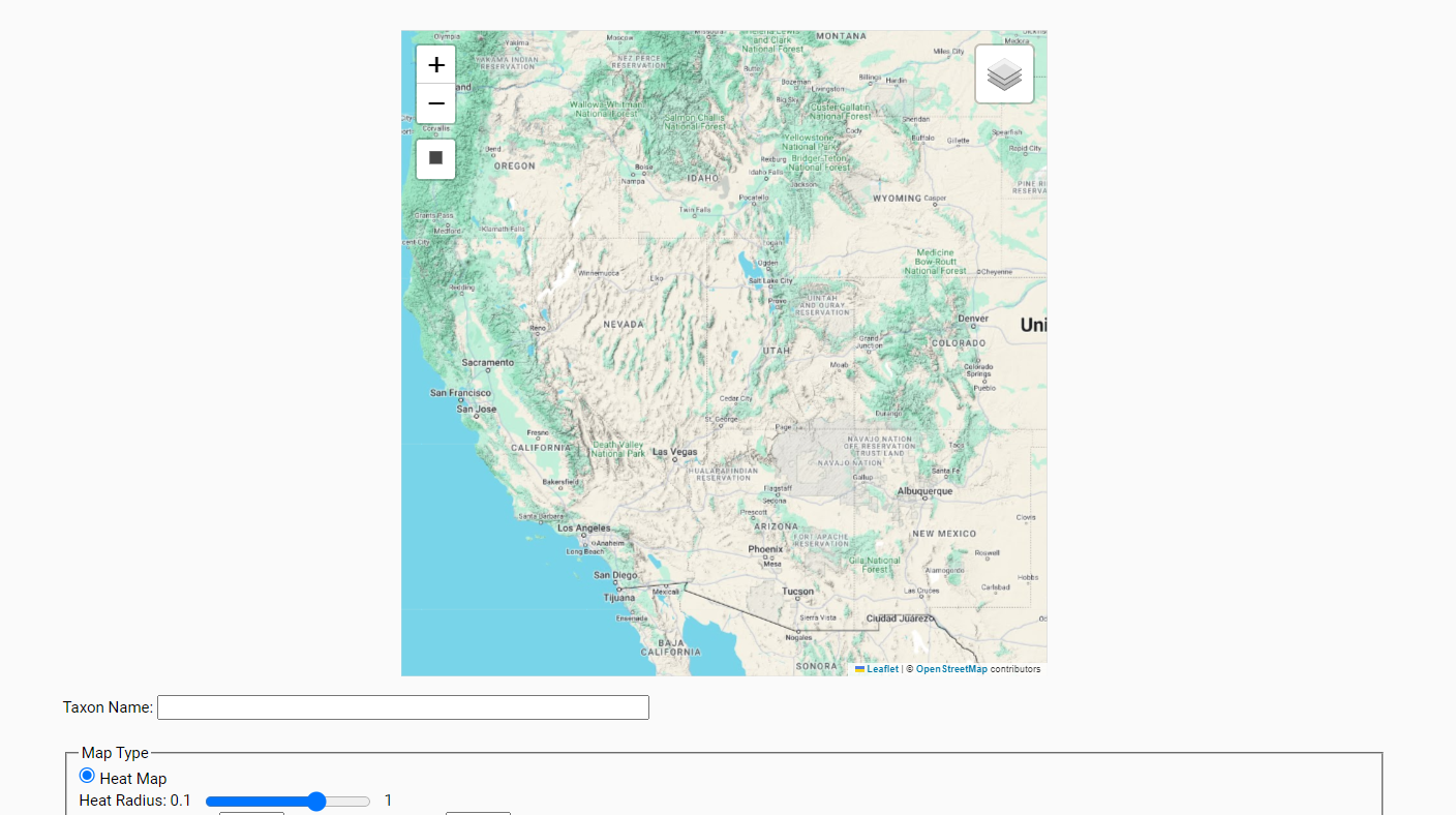 Screenshot of Taxon Profile Map Tool