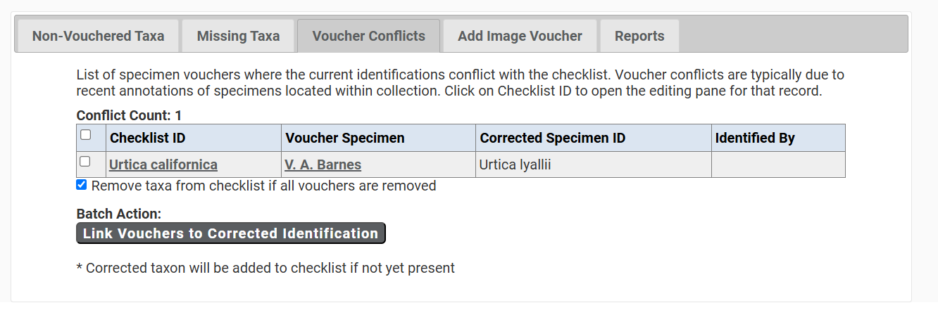 Voucher Conflicts Tab